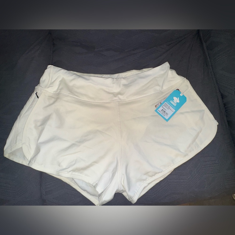 White Athletic Shorts with Elastic Waistband